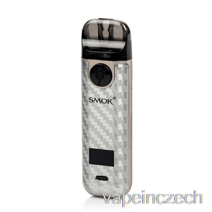Smok Novo 4 25w Pod Kit Stříbrná Vapka Z Uhlíkových Vláken Bez Nikotinu